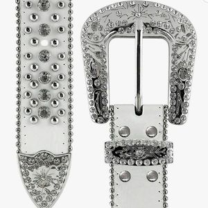 White studded cowgirl/boy belt size xxl